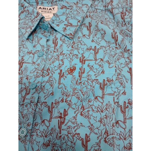 ARIAT REAL (WESTERN) FITTED BUTTON LONG SLEEVE SHIRT SIZE: LARGE - Picture 5 of 12